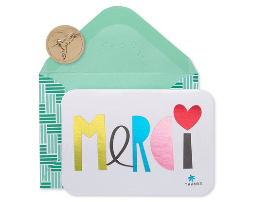 Merci Thank You Boxed Blank Note Cards and Envelopes 14-Count