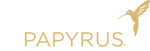 Papyrus Gold Hummingbird Logo
